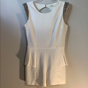 A white romper short set